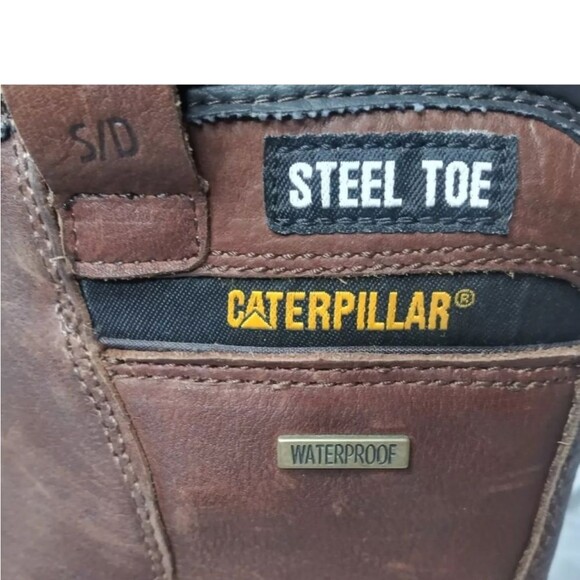 Caterpillar Footwear Elkhart Steel Toe Work Boots Men\'s Size 9 Oak Brown main image 5